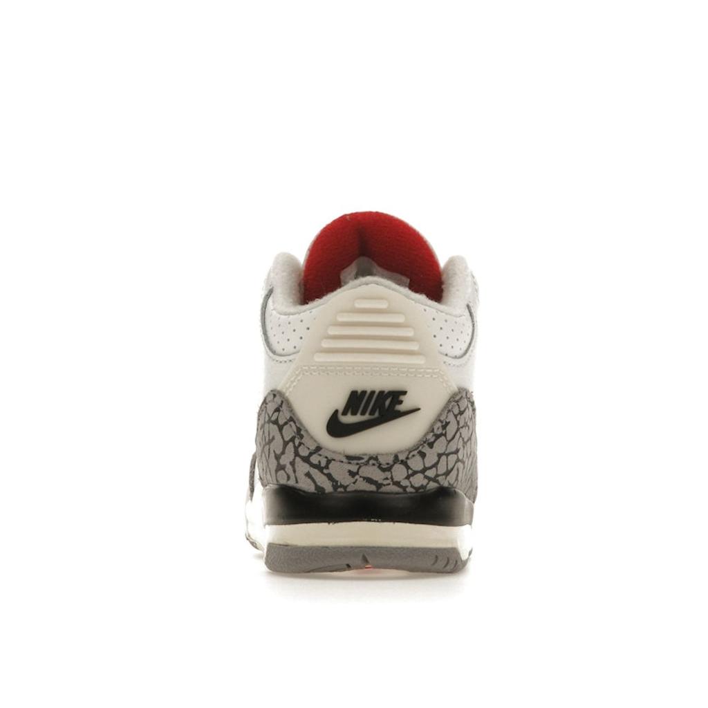 Air Jordan 3 Retro TD White Cement Reimagined Baby Sneakers Summit-White Fire-Red Black DM0968-100