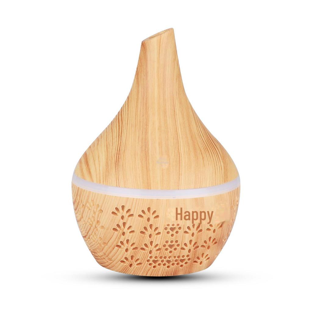 Увлажнитель воздуха с плоским горлышком и отделкой под дерево, 300 мл, с ночником - USB Mini Office Desktop Aromatherapy Companion