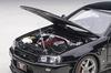 AUTOart 1/18 Scale Nissan Skyline GT-R (R34) V-Spec II Black Pearl Finished Model 77407