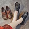 Autumn Women's Ethnic Cowhide Mom Shoes: Non-Slip, Soft Sole, Handmade Leather
