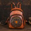 Винтажный женский рюкзак ручной работы с тотемным тиснением большой вместимости для отдыха и путешествий