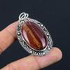 Gift For Her 925 Sterling Silver Natural Red Snakeskin Jasper Gemstone Pendant