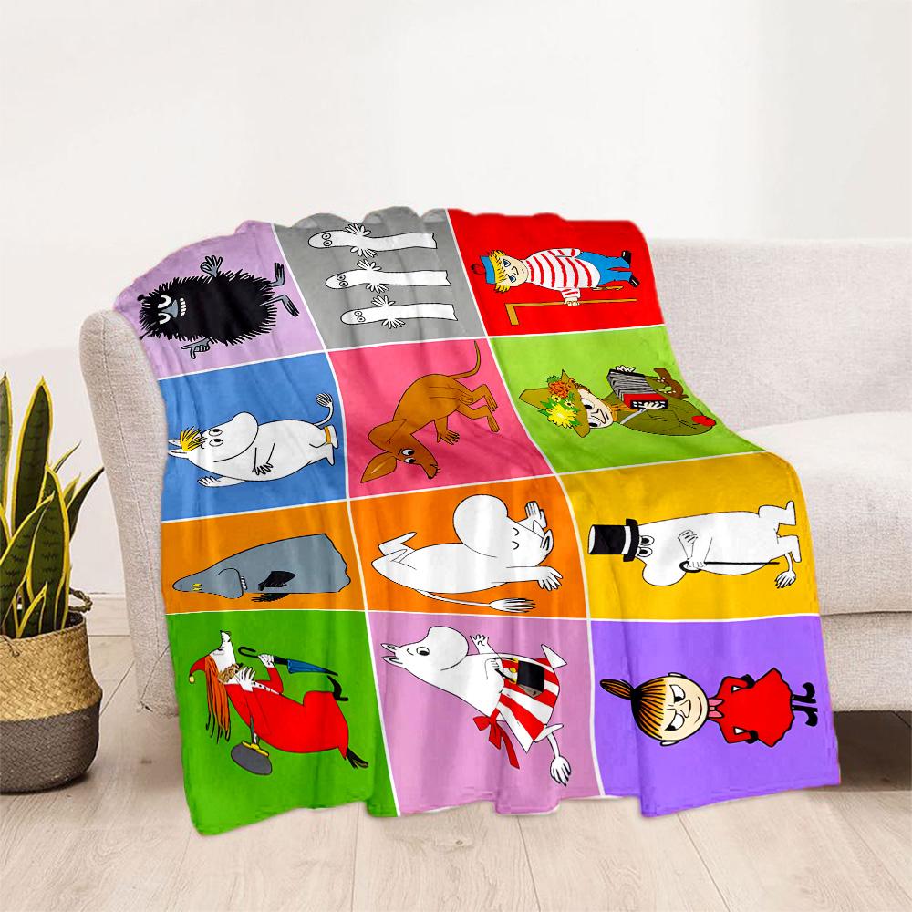 Moomin Family Adventure Blanket Durable Comfort Suitable for Bedding Chair Bed Four Seasons Multipurpose Stylish Decor