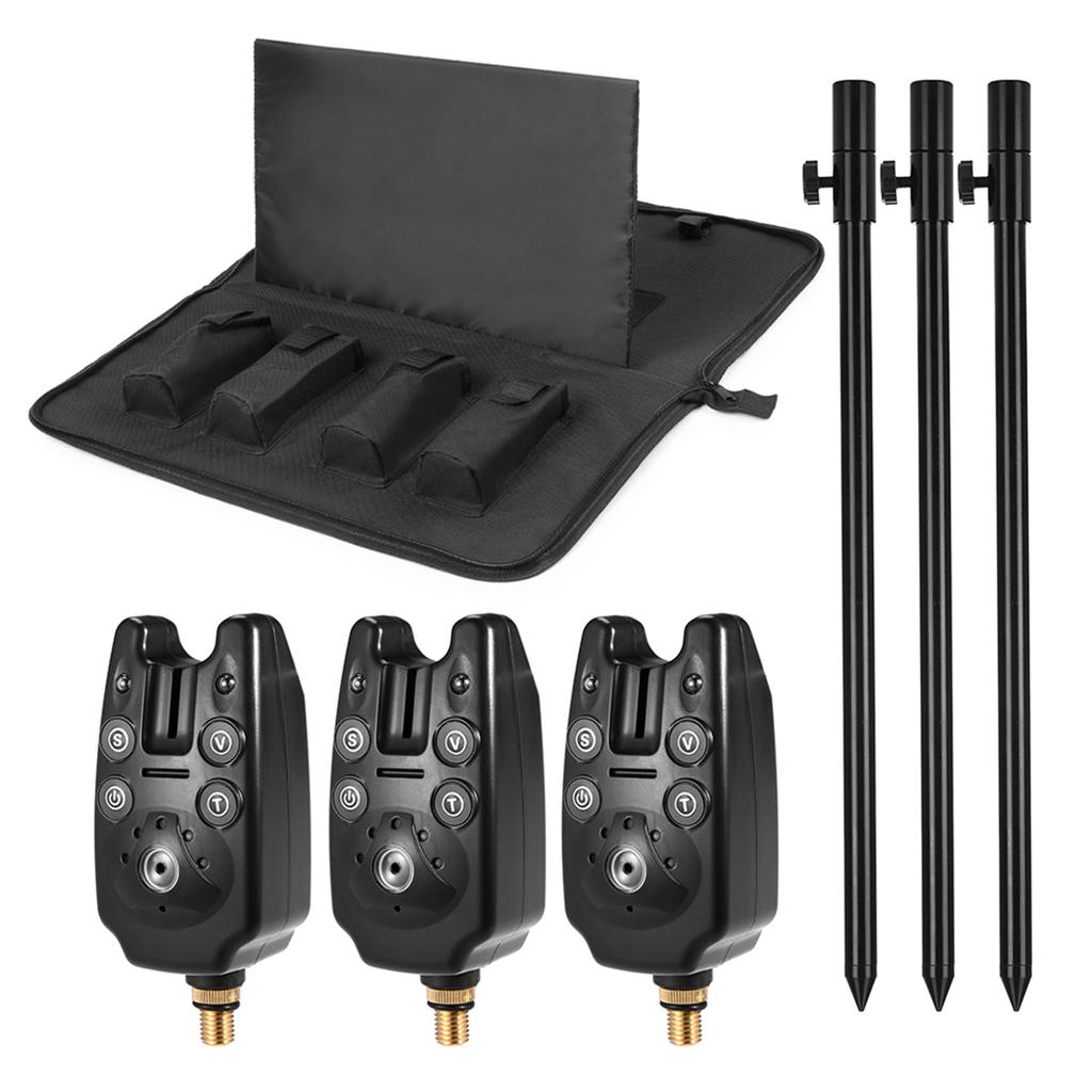 Сигнализаторы поклевки для рыбалки, набор из стоек для рыбалки с мягкой сумкой для рыболовных инструментов