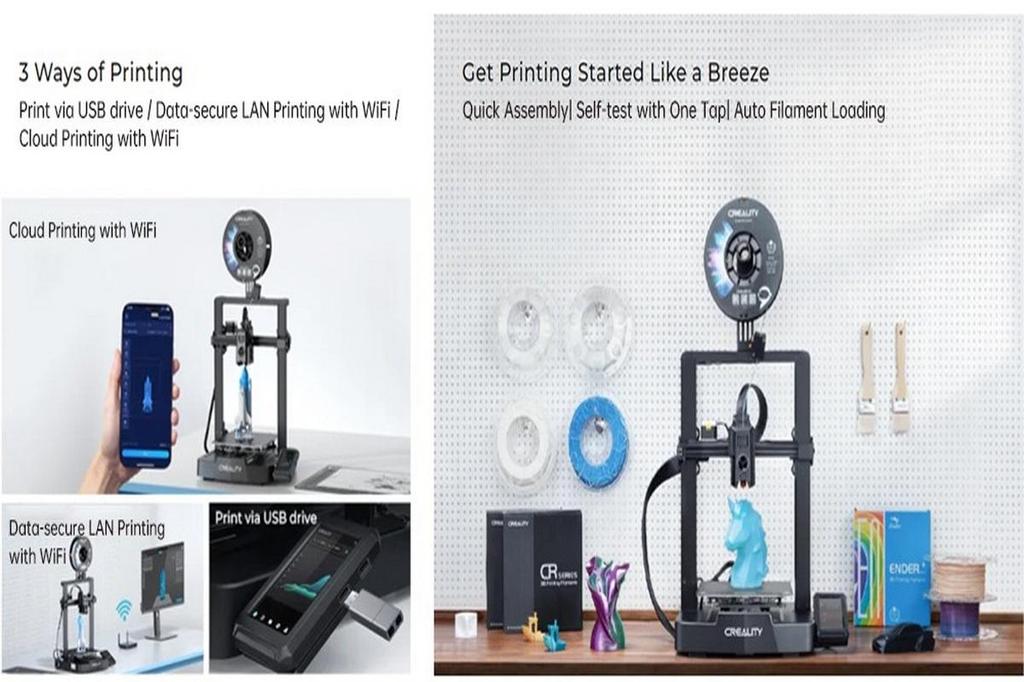 3D-принтер Creality Ender-3 V3 KE, автоматическое выравнивание, 0. Точность печати 1 мм, максимальная скорость печати 500 мм/с, 220*220*240 мм