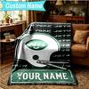 1PC Custom Name Blanket Jets Football Flannel blankets Patterns Throw Blanket All-Season Soft Gift for Couch, Bed, Camping, Birthday gifts