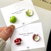Dripping Oil Zircon Apple Earrings Sweet Small Fresh Stud Earrings Simple Fashion High Sense Earrings
