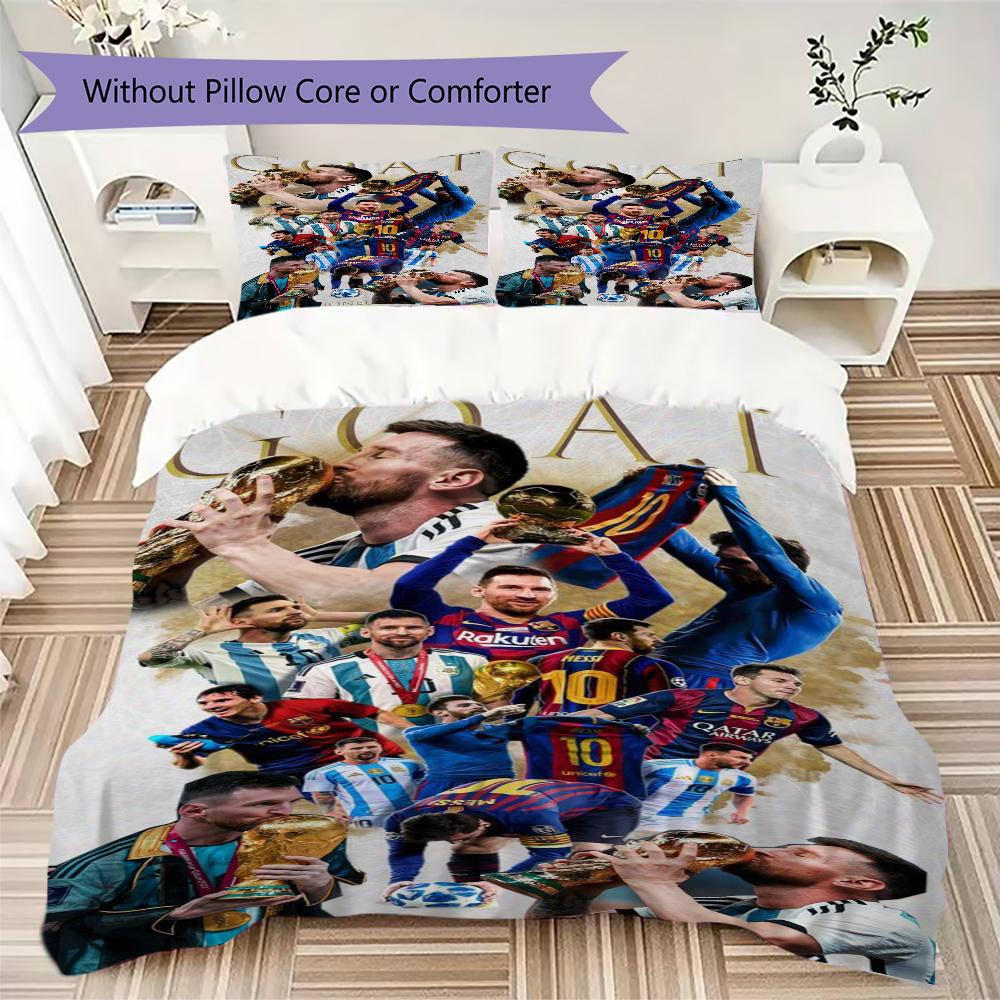 Lionel Messi Goat Bedding 1 Duvet Cover 2 Pillowcase Without Core Without Core Bedding Set Christmas Birthday Gift Soft And Comfortable
