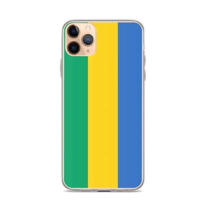 Coque iPhone - Drapeau Gabon - iPhone 11 Pro Max - Souple - Multicolore - Verticale