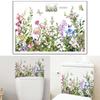 Green Plant Leaves Flower Wall Sticker for Bathroom Toilet Decor Living Room Home Decoration Mural Beautify Decals