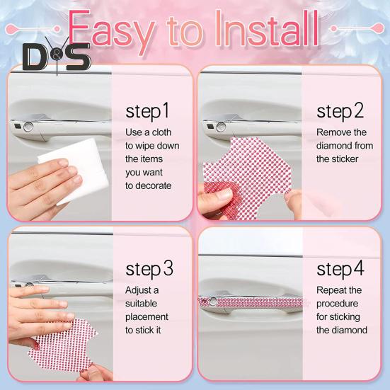 4MM Car Rhinestone Sticker Self Adhesive Sparkling Bling Multi Functional Handmade Craft Auto Body DIY Decoration Decal Automobile Supplies