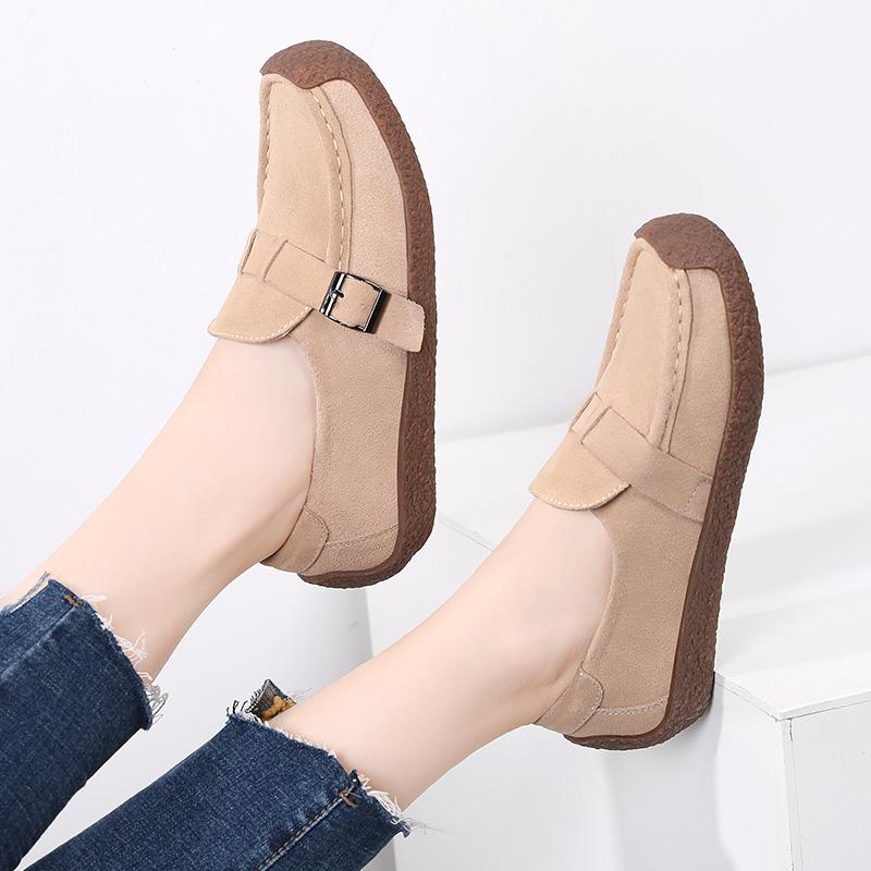 Fashion Large Size Women's Shoes Snail Shoes Suede Mother Shoes Women's Slip-on 35-43