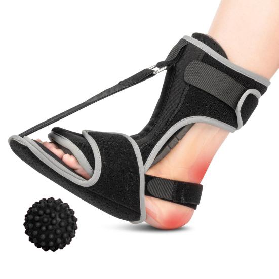 Ночная шина для лечения подошвенного фасциита с массажным шариком, регулируемая для женщин, мужчин, взрослых, лодыжки