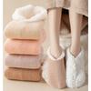 Autumn Winter Thicken Lamb Wool Short Socks For Women Anti-slip Silicone Home Floor Socks Female Warm Plush Sleeping Boat Socks