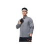 Li-Ning Серия Fitness однотонный воротник-стойка вязаный кардиган с капюшоном мужские топы Shadow-Gray AWDU125-3