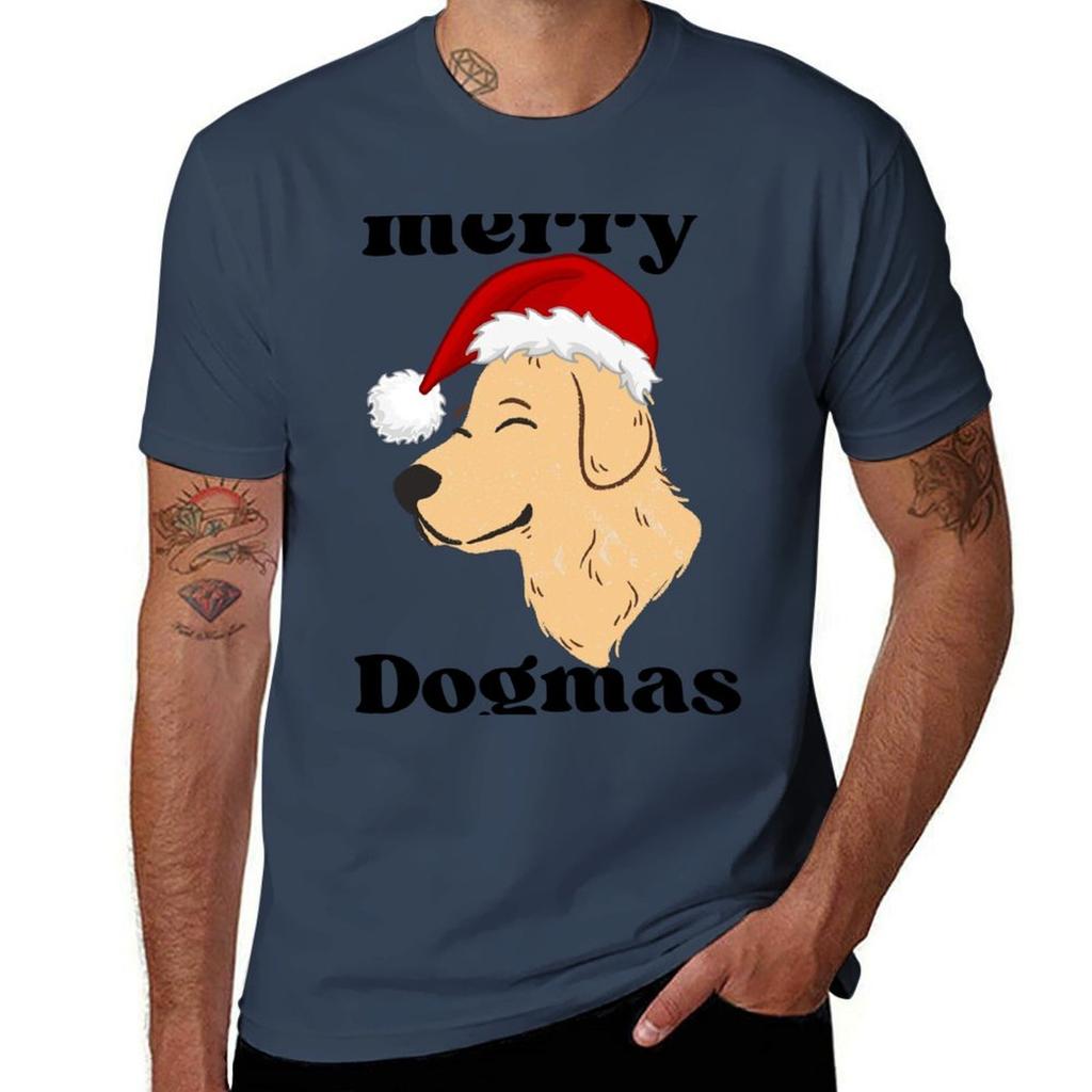 Merry Dogmas Dog Christmas Tshirt Nonshrink Basic Cotton Tshirt