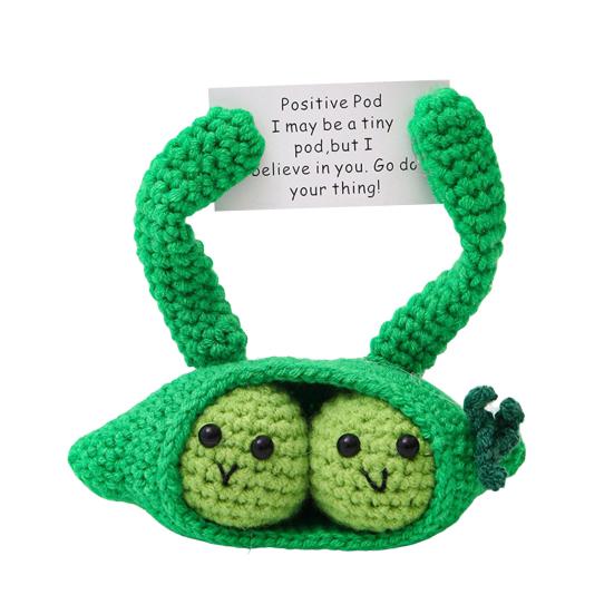 Позитивная кукла-картошка, ручная работа, эмоциональная поддержка, вязаная крючком игрушка с поощрительной открыткой, мягкая