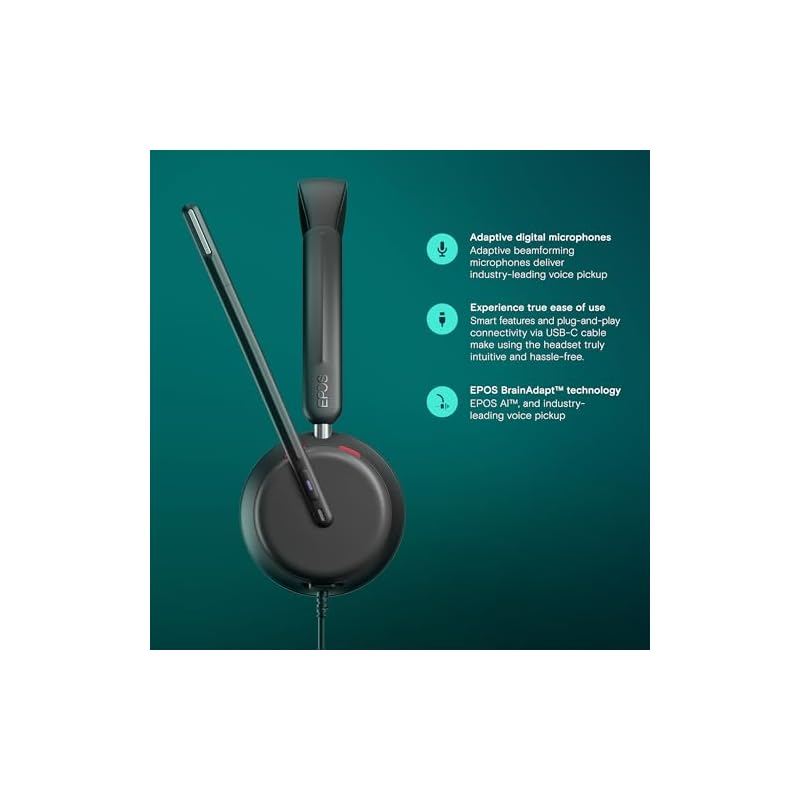 EPOS Impact 860T USB-C Двухушная гарнитура для открытых офисов, сертифицирована для Microsoft Teams
