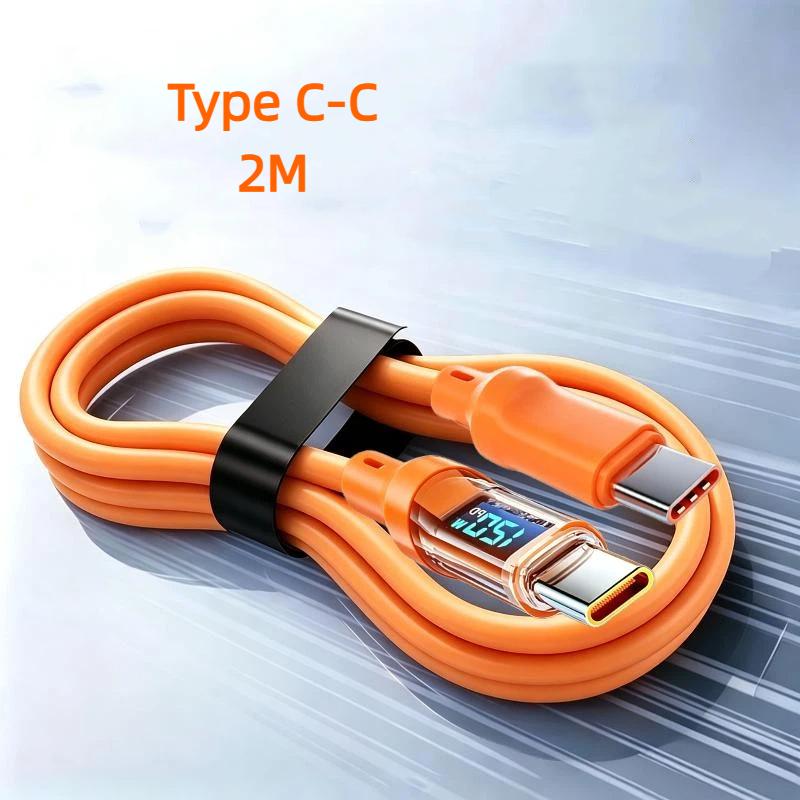 120W PD Super Fast Charging Type C to C Cable 2 in 1 Data Transfer Charge Cord for  15   Home Office Use