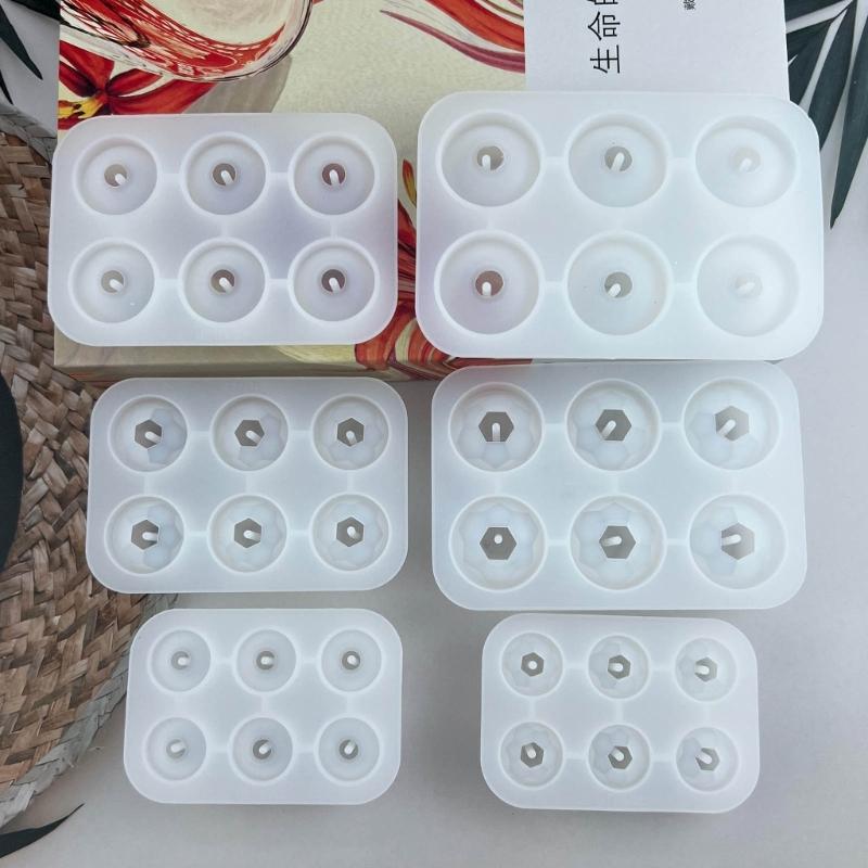 Круглая силиконовая форма для бусин с отверстиями для подвесок для изготовления ювелирных изделий, подвесок, браслетов. Форма для изготовления бусин. Инструмент для поделок своими руками.