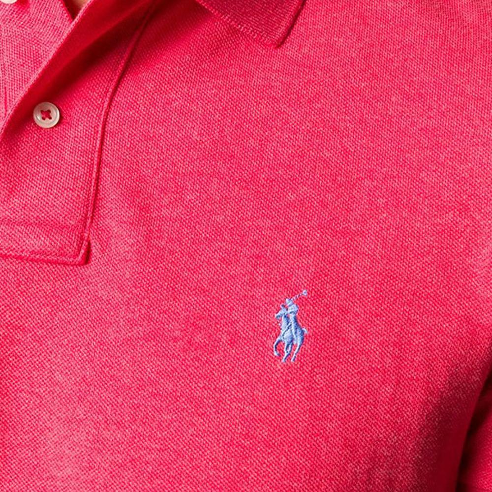Polo Ralph Lauren вышитый логотип однотонная рубашка поло с коротким рукавом мужская розовая 710680784-126