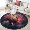 Lion Artwork Round Area Rug,Carpet Rug for Living Room Bedroom Sofa Playroom Decor,Non-slip Floor Mat