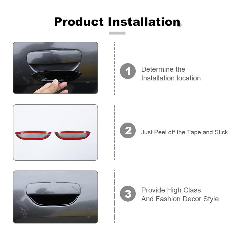 Ca ABS внешняя дверная ручка чаша орнамент крышка декоративная наклейка подходит для Dodge Challenger 2015 Up внешние аксессуары