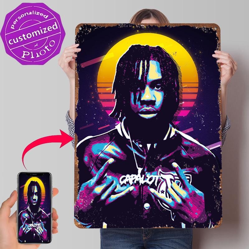 Polo G Rapper Tin Poster Customized Wall Art Retro Vintage Metal Signs for Fans Room Decoration Home Decorations Desk Decor Cozy