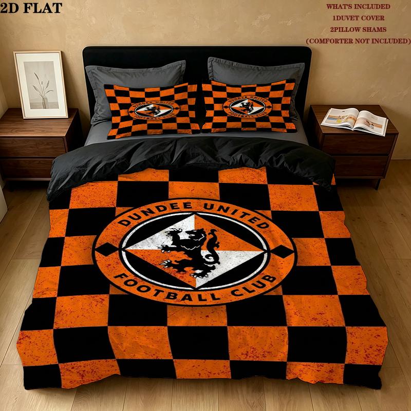 Dundee Fc Pattern Bedding uilt Set uilt Cover Pillowcase Home Decoration Birthday Gift (1 * duvet cover + 2 * pillowcase without core)