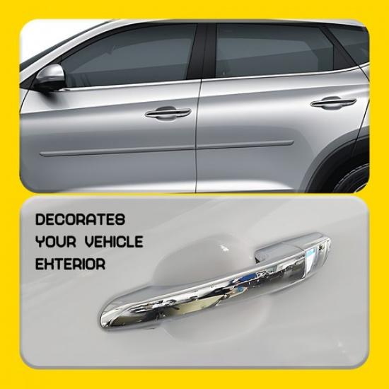 4x Chrome Exterior Outer Outside Door Handle Cover For 2016-21 Hyundai Tucson EK
