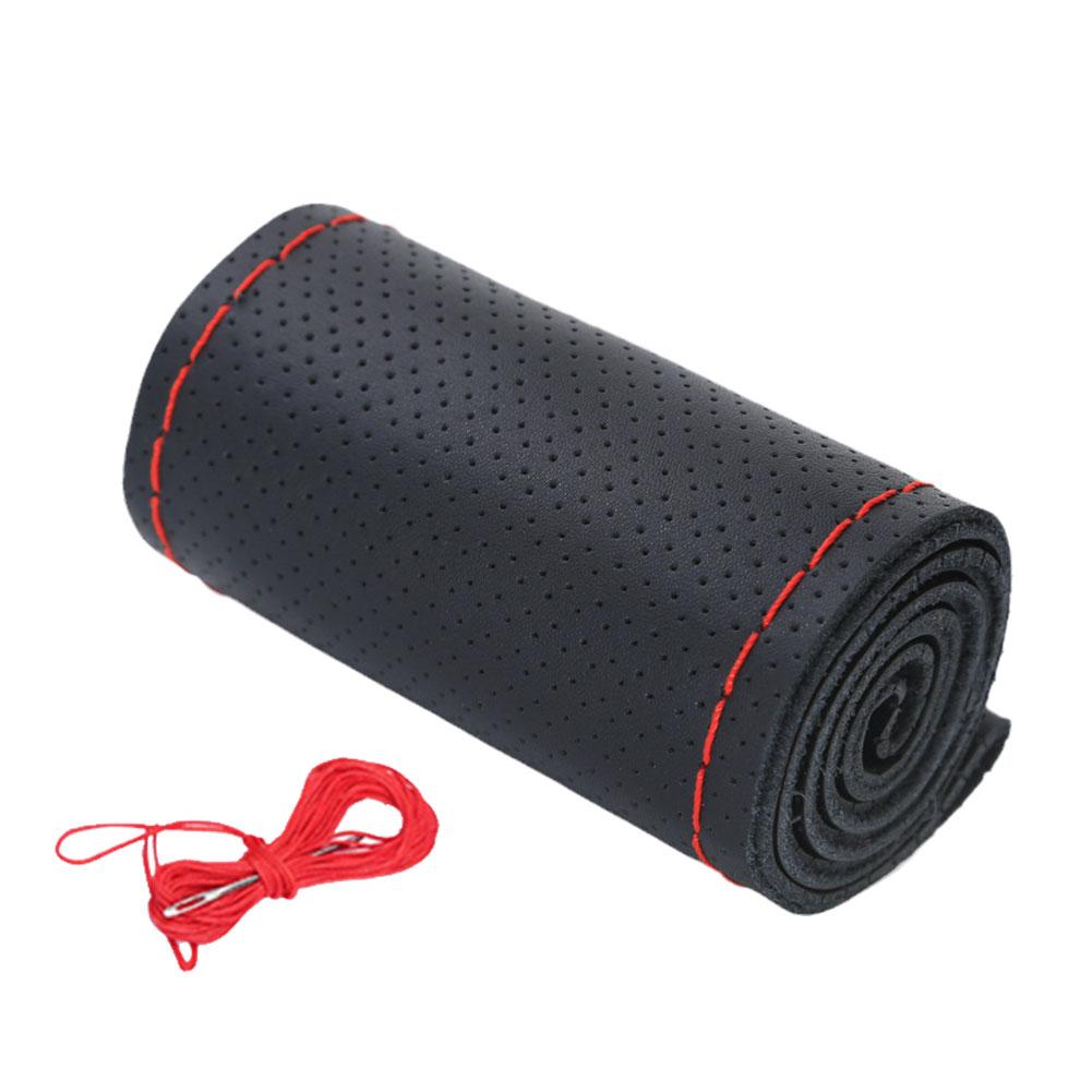 НОВЫЙ чехол на руль автомобиля из натуральной кожи с иглами, противоскользящий защитный чехол из коровьей кожи на руль U4I4