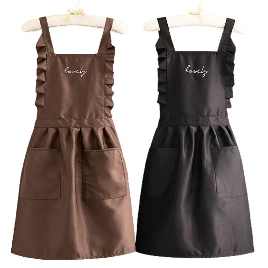 Kitchen Apron with Pockets Strap Adjustable Breathable Thin Ladies Princess Skirt