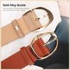 Faux Leather Waist Belt Oval Pin Buckle Waist Strap Vintage Casual Belt  For Women