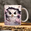 3D cute owl mug 11oz  creative coffee mug bird lover friends christmas gift mug home juice cup