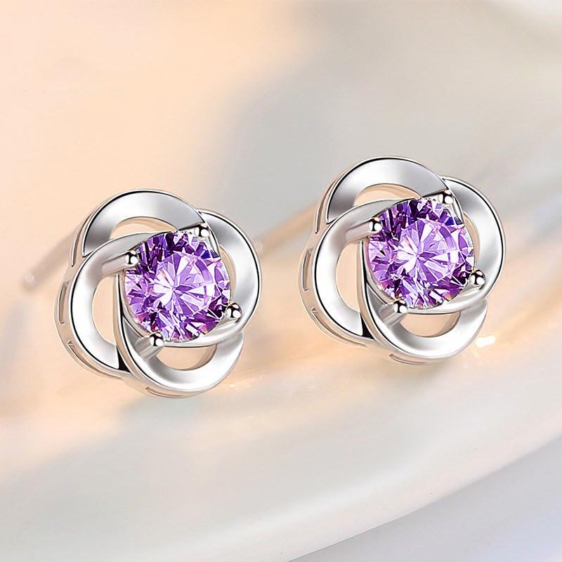 Серьги-гвоздики из серебра 925 пробы с четырьмя листочками клевера, простые женские серебряные серьги, не вызывающие аллергии