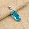 Glorious Blue Topaz Gemstone Handmade 925 Sterling Silver Jewelry Pendant For Wedding Gift