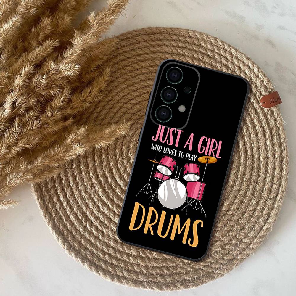 Drummer Drum Set Phone Case For Samsung S25,S24,S21,S22,S23,S30,Ultra,S20,Plus,Fe,Lite,Note,10,9,5G Black Cover