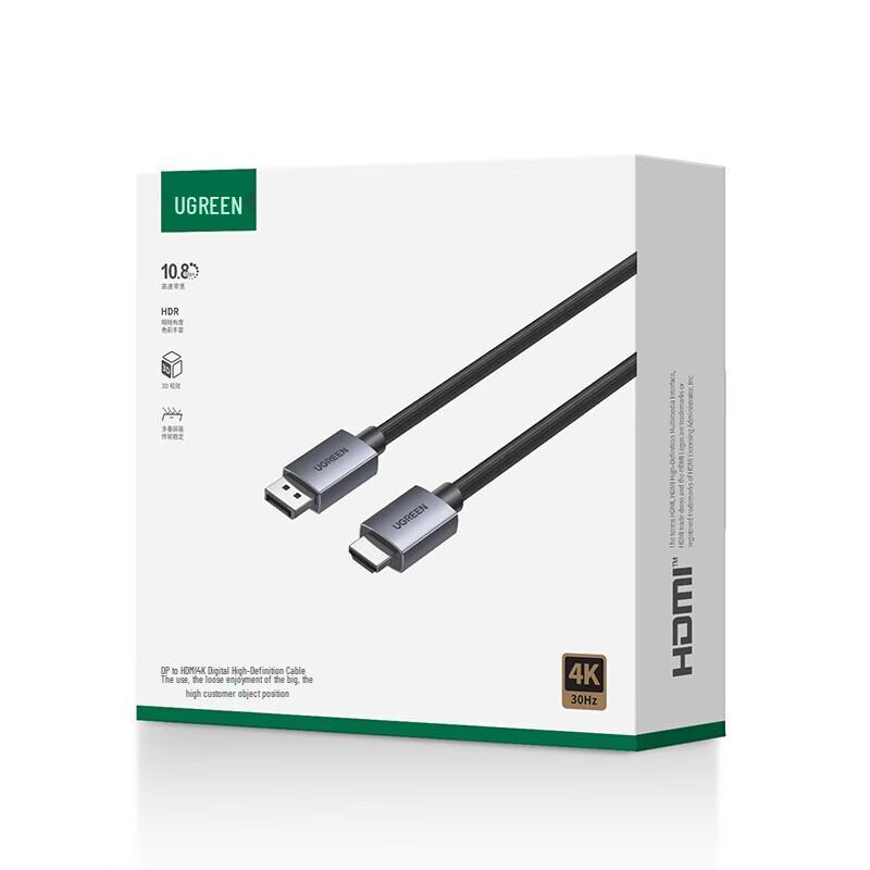Ugreen Кабель DisplayPort - HDMI 4K