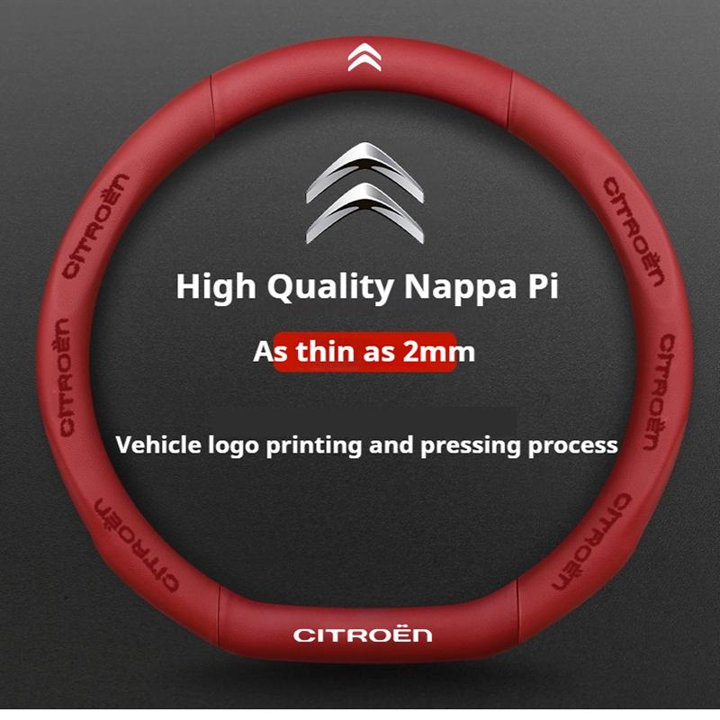38см Противоскользящая кожаная карбоновая оплетка руля для Citroen C1 C2 C3 C4 C5 C6 C4L Berlingo Picasso Aircross Sega Elysee
