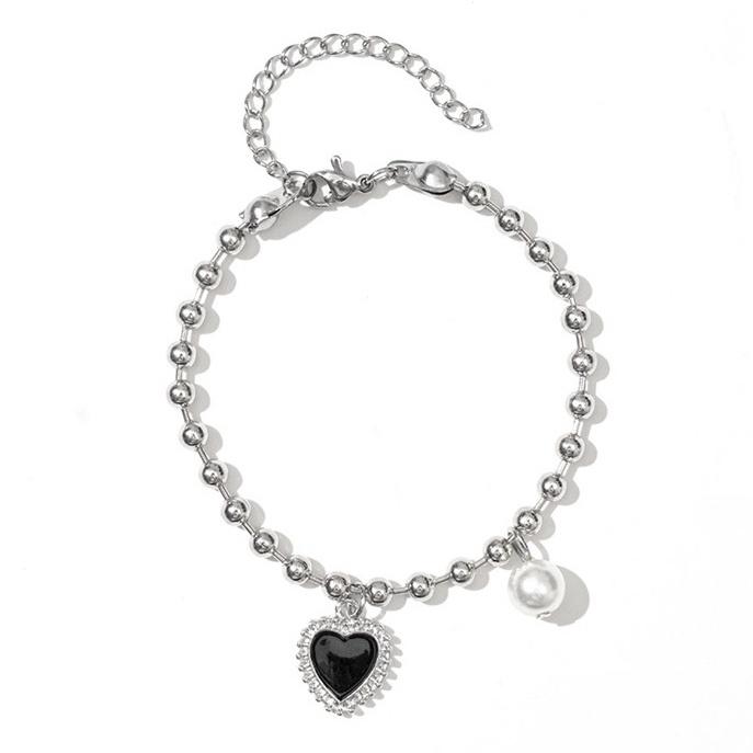 iF ME Женский браслет в стиле панк с серебряным сердечком, модный кулон, многослойные браслеты, ювелирные аксессуары, подарок
