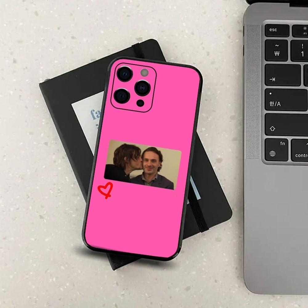 R-Rick Grimes and Darryl D-Dixon Phone Case For Apple iPhone 15,14,13,12,11,Pro,X,XS,Max,XR,Plus,Mini Soft Black Cover