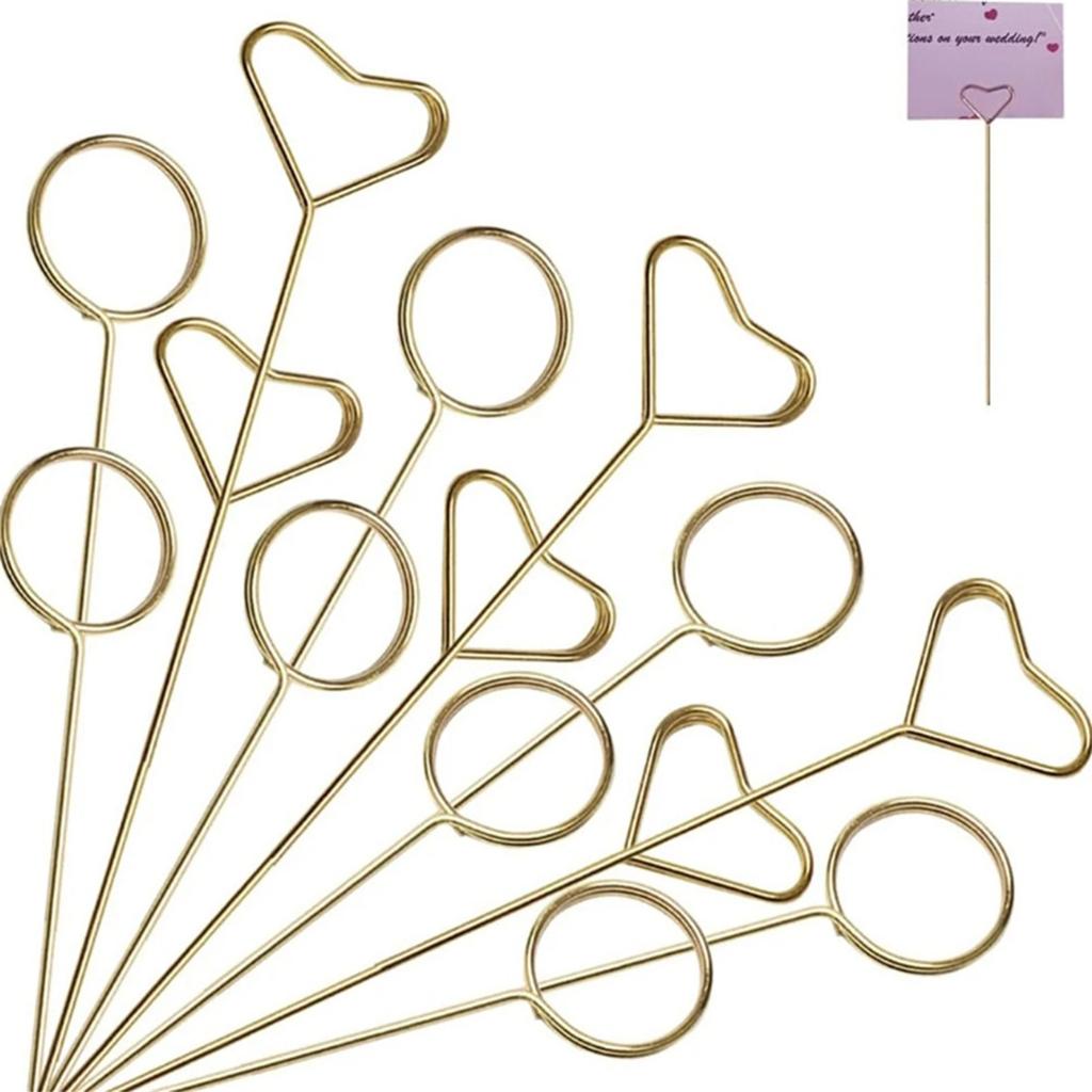 20Pcs Floral Card Holder Picks Metal Wire Place Card Holder Picture Holders Photo Stick Clip Floral Picks For Wedding Party