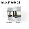 Нержавеющая сталь M22 на 1/2" резьбовой соединитель для шланга душа для ванной комнаты, соединения для кухонного крана, адаптер для водопроводного крана
