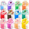 Cloud Slime Kit 12 Pack,With Stitch Rainbow Cake Strawberry Rose Slimes Charms,Fluffy Slime for Girls and Boys,Stress Relief Toy for Kids