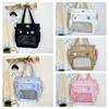 Solid Color Japanese Tote Bag Badge Display Student School Bag Fashion Canvas Crossbody Bag  School