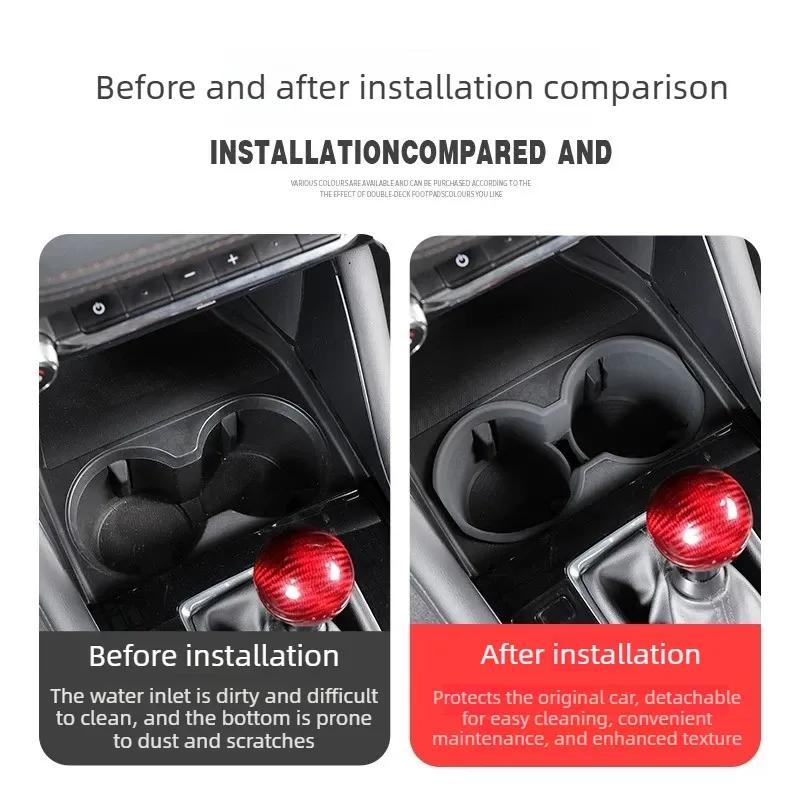 Interior Accessorie Anti-Slip Water Cup Tray Pad Tools For Mazda 3 -2026 Center Console Cup Holder Mat Non-Slip Storage Pad