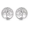 Les Trésors De Lily [Q7039] - Silver 'Tree of Life' Silver Earrings (rhodium-plated) - 10 Mm