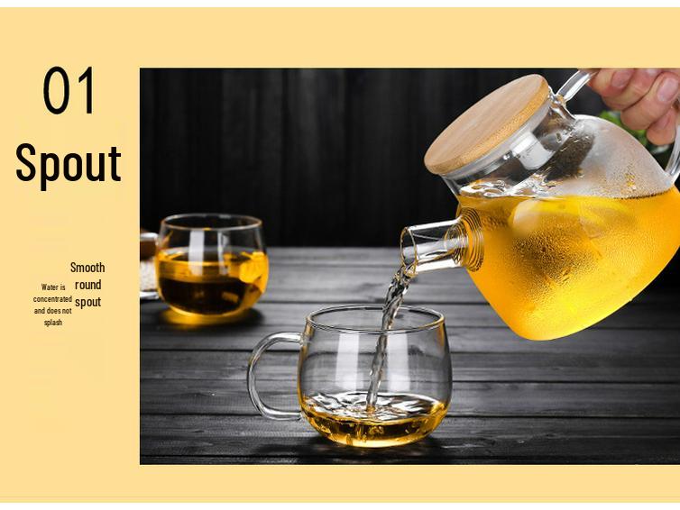 Heat-Resistant Glass Teapot & Cold Water Jug, Explosion-Proof, Large Capacity for Juice or Flower Tea