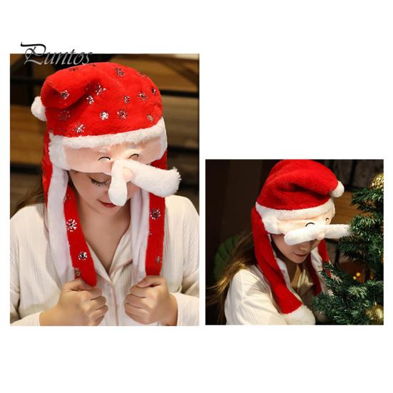 Рождественская шапка Санта-Клауса с подвижными ушками, шапка для прыжков, Санта-Клаус, Лось, снеговик, снежинка, шляпа для косплея, рождественский костюм для праздничной вечеринки, реквизит для фотосессии, подарок