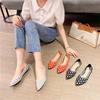 Flat Shoes Are New Comfortable Knitted Fabrics, Thin Super Soft Shallow Mouth Pointed Soft Sole Polka Dot Single Shoes
